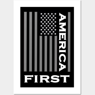 America First Patriotic American Flag Love the USA Posters and Art